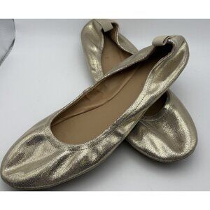 Talbots Roxi Leather Ballet Flats Gold Slip on Shoes Size 10M